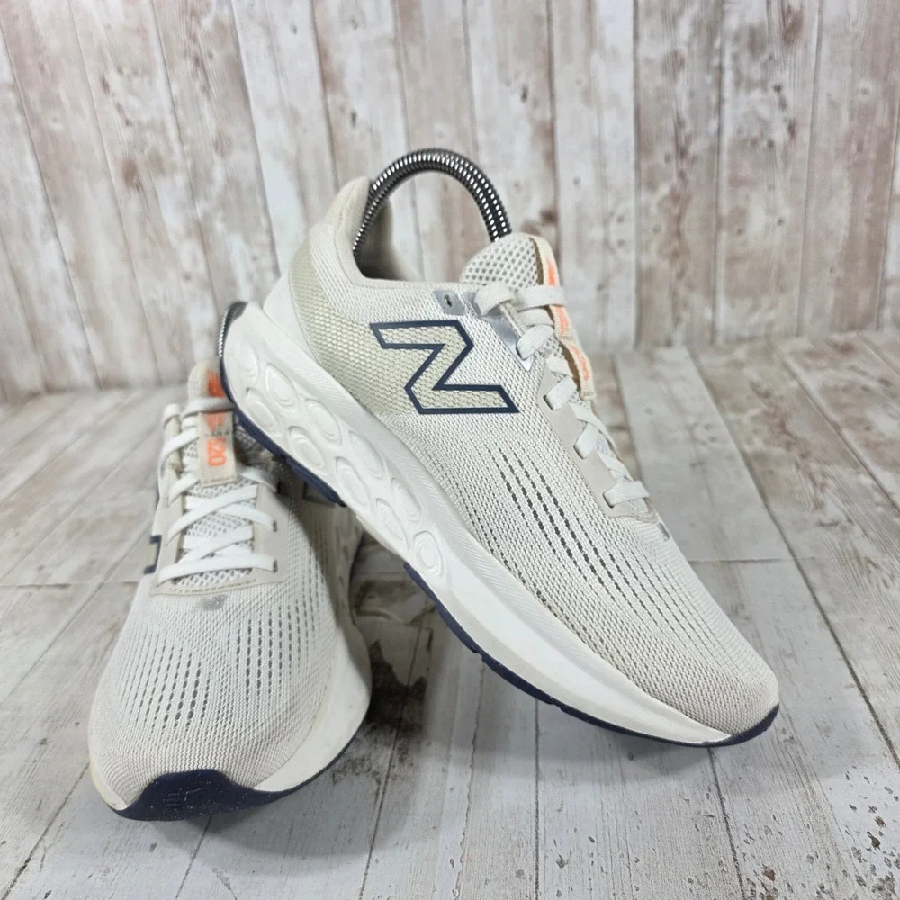 New Balance Fresh Foam 520 v8 Womens Running Shoes Cream Navy Orange W520LG8 7.5
